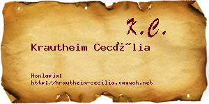 Krautheim Cecília névjegykártya